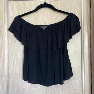 Topshop Black Off the Shoulder Black Basic Top